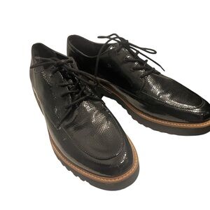 NEW Franco Sarto Charles Black Lug Sole Lug lace Up Derby shoes, 9.5